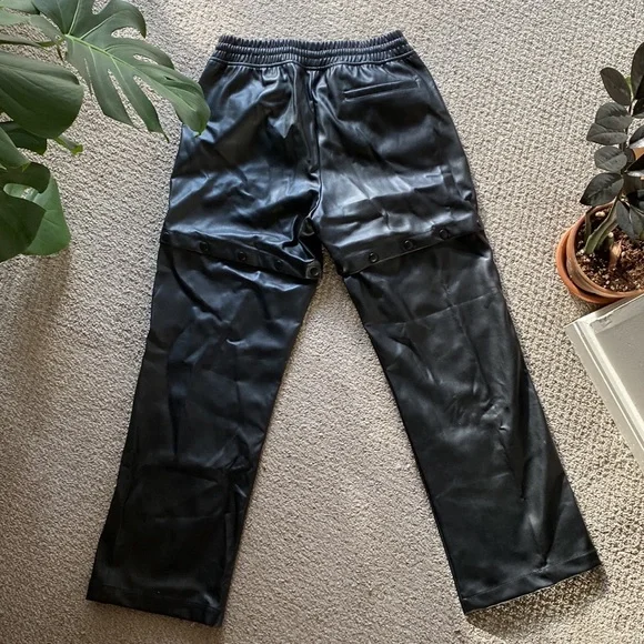 ADIDAS PLEATHER TRACK PANT- with convertible shorts via snaps, and split ankle - Picture 2 of 5